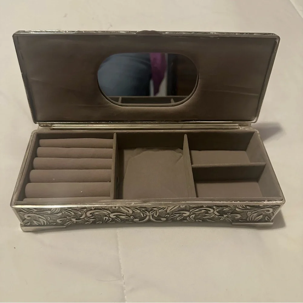 Vtg Godinger Silver 1992 Velvet-Lined Jewelry Box 9x4x2 | Quiet Luxury Decor